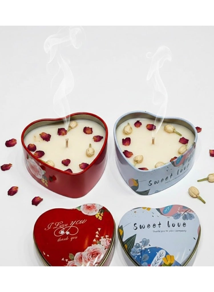 zoba Two heart-shaped metal scented candle diffusers – various shapes with attractive fragrances for a warm and cozy atmosphere - Image 1
